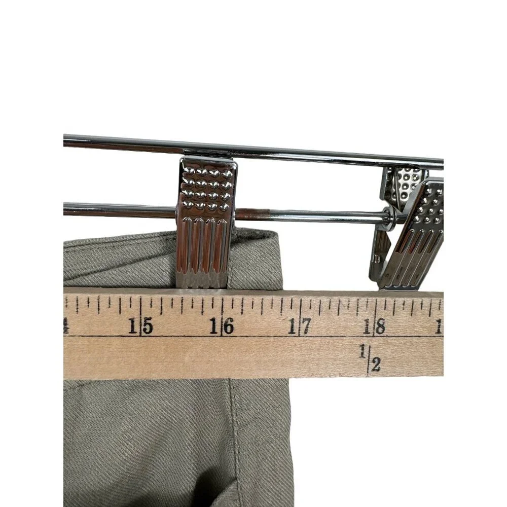 NYDJj Crop Wide Leg 90s Linen Blend Trouser Pants Mid-Rise Lift Tuck Sand‎ sz 8 - Picture 7 of 13